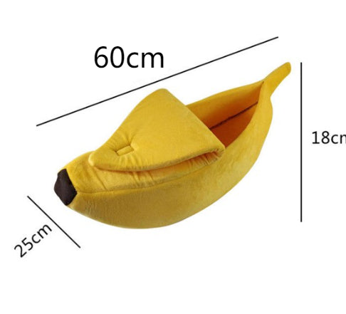 Banana Shaped Pet House Bed | Warm Cute Dog & Cat Sleeping Kennel Sofa