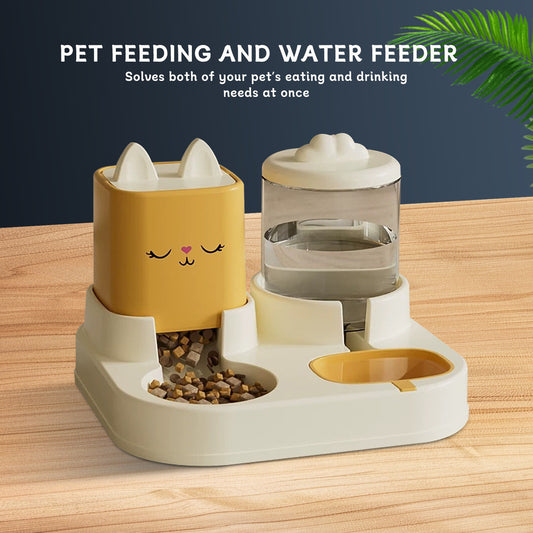 Automatic Pet Feeder & Water Dispenser | Dry & Wet Food Bowl for Cats & Dogs
