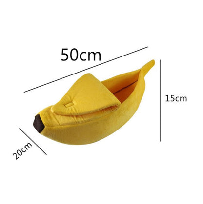 Banana Shaped Pet House Bed | Warm Cute Dog & Cat Sleeping Kennel Sofa