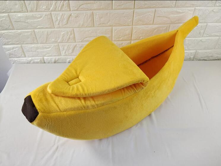 Banana Shaped Pet House Bed | Warm Cute Dog & Cat Sleeping Kennel Sofa