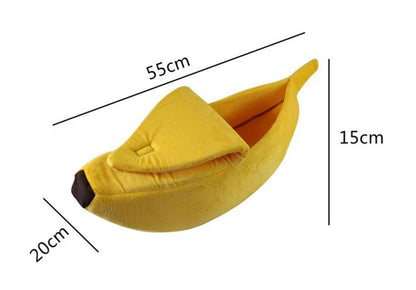 Banana Shaped Pet House Bed | Warm Cute Dog & Cat Sleeping Kennel Sofa