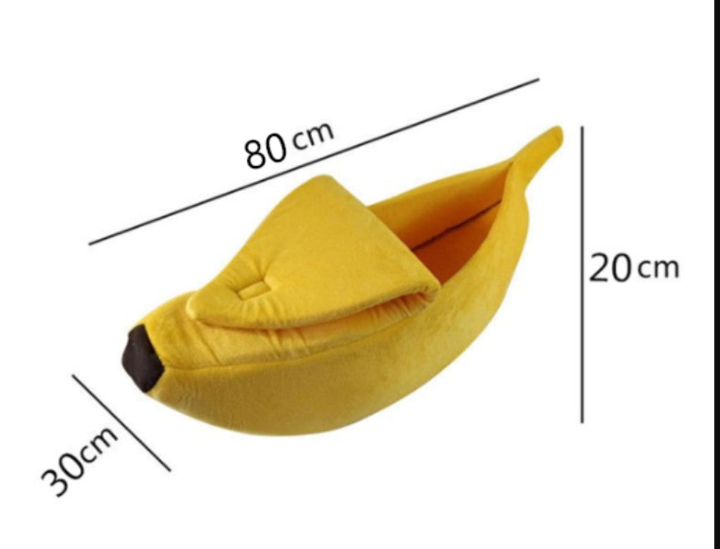 Banana Shaped Pet House Bed | Warm Cute Dog & Cat Sleeping Kennel Sofa