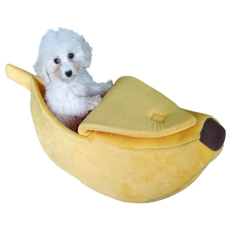 Banana Shaped Pet House Bed | Warm Cute Dog & Cat Sleeping Kennel Sofa