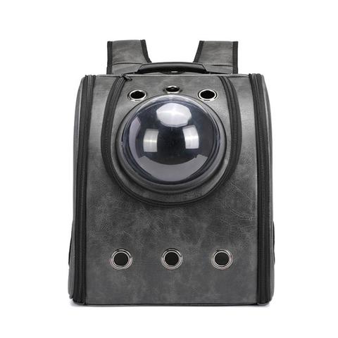 Leather Pet Carry Backpack Capsule – Travel & Outdoor Bag for Dogs & Cats