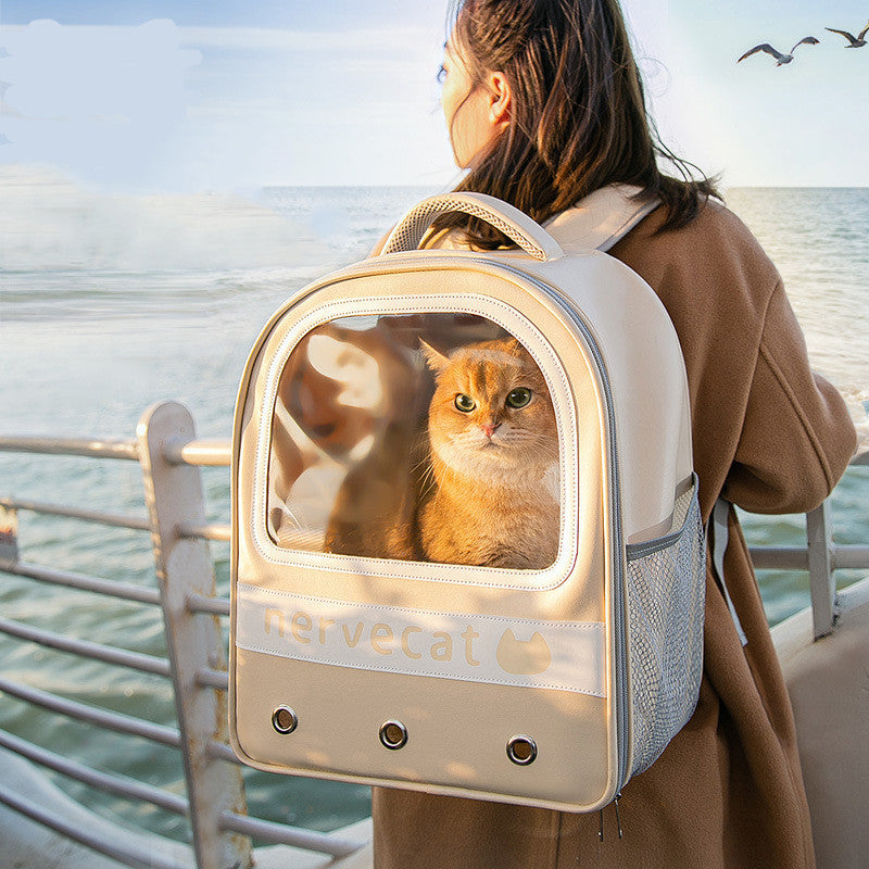 Portable Large Capacity Breathable Cat Backpack Carrier for Travel & Outdoor Use