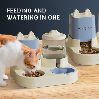 Automatic Pet Feeder & Water Dispenser | Dry & Wet Food Bowl for Cats & Dogs