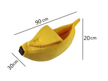 Banana Shaped Pet House Bed | Warm Cute Dog & Cat Sleeping Kennel Sofa