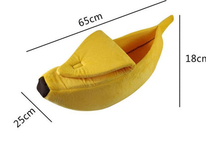 Banana Shaped Pet House Bed | Warm Cute Dog & Cat Sleeping Kennel Sofa