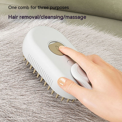 3-in-1 Steam Pet Grooming Brush for Cats & Dogs | Electric Spray Massage Comb