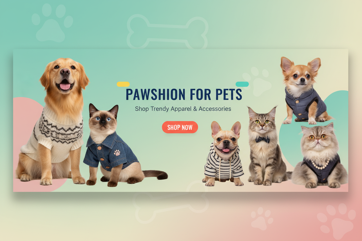 (Pet Apparels)  sub banner designe